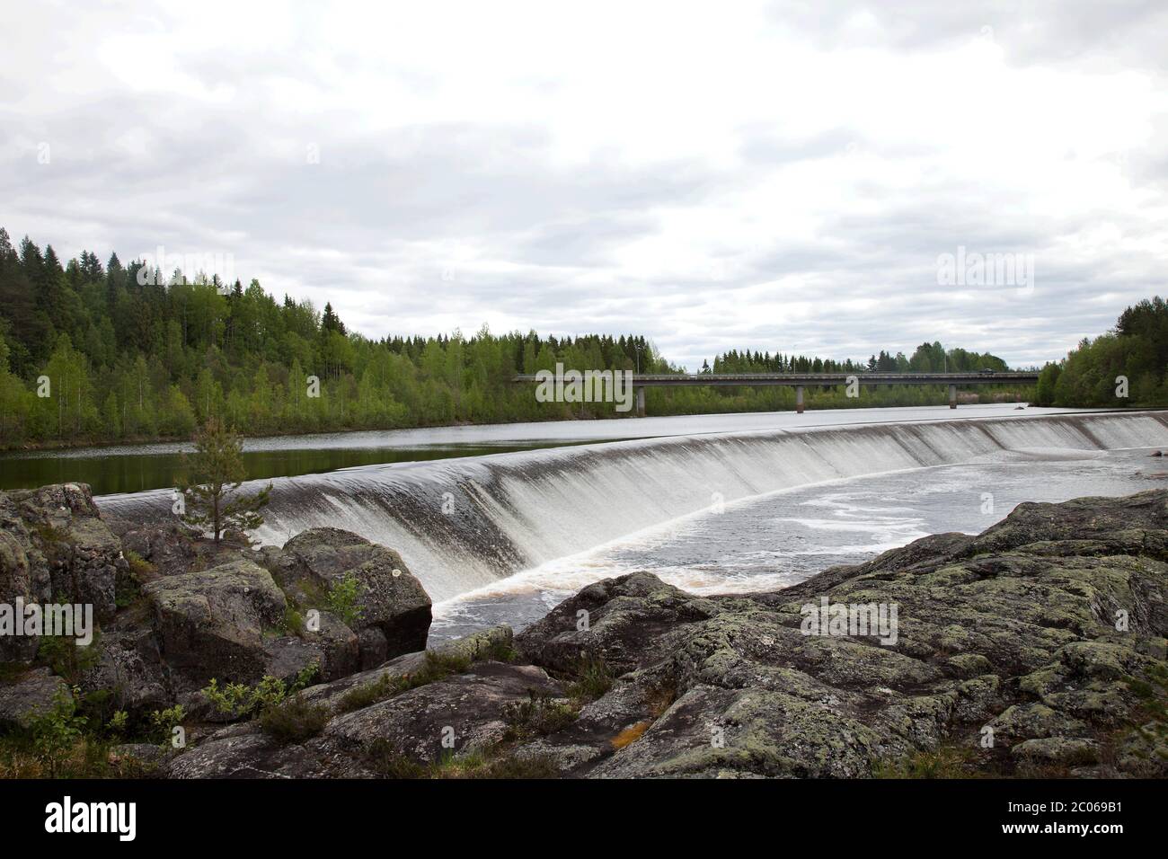 Paysage photo rivière en Finlande Banque D'Images