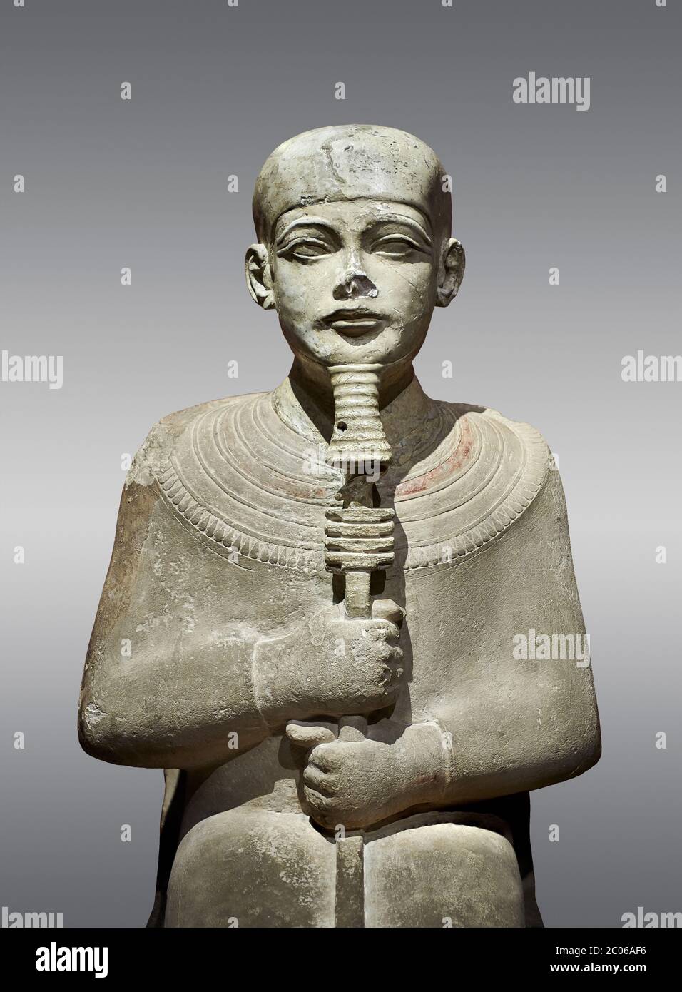 Ancienne statue égyptienne de Ptah - calcaire - Nouveau Royaume. 18e dynastie, règne d'Amenhotep III (1390 - 1353 av. J.-C.), Karnac. Musée égyptien, Turin. GRE Banque D'Images