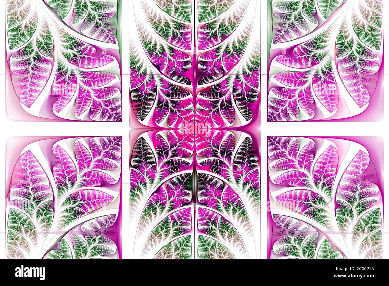 Fabuleux motif fractal. Collection - feuillage d'arbre. Graphiques générés par ordinateur. Banque D'Images