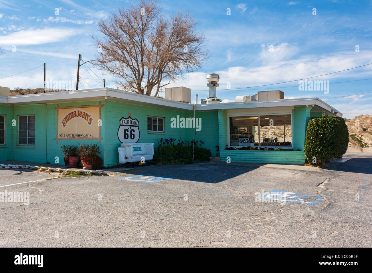 Victorville, CA / USA – 9 mars 2017 : situé sur la route 66, à Victorville, en Californie, Emma Jean's Holland Burger Cafe, un célèbre lieu de déjeuner pour Banque D'Images