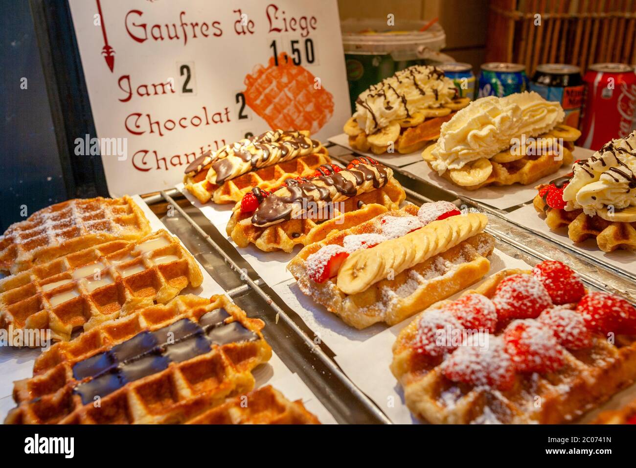 Waffle Shop, Bruxelles, Belgique, Europe Banque D'Images