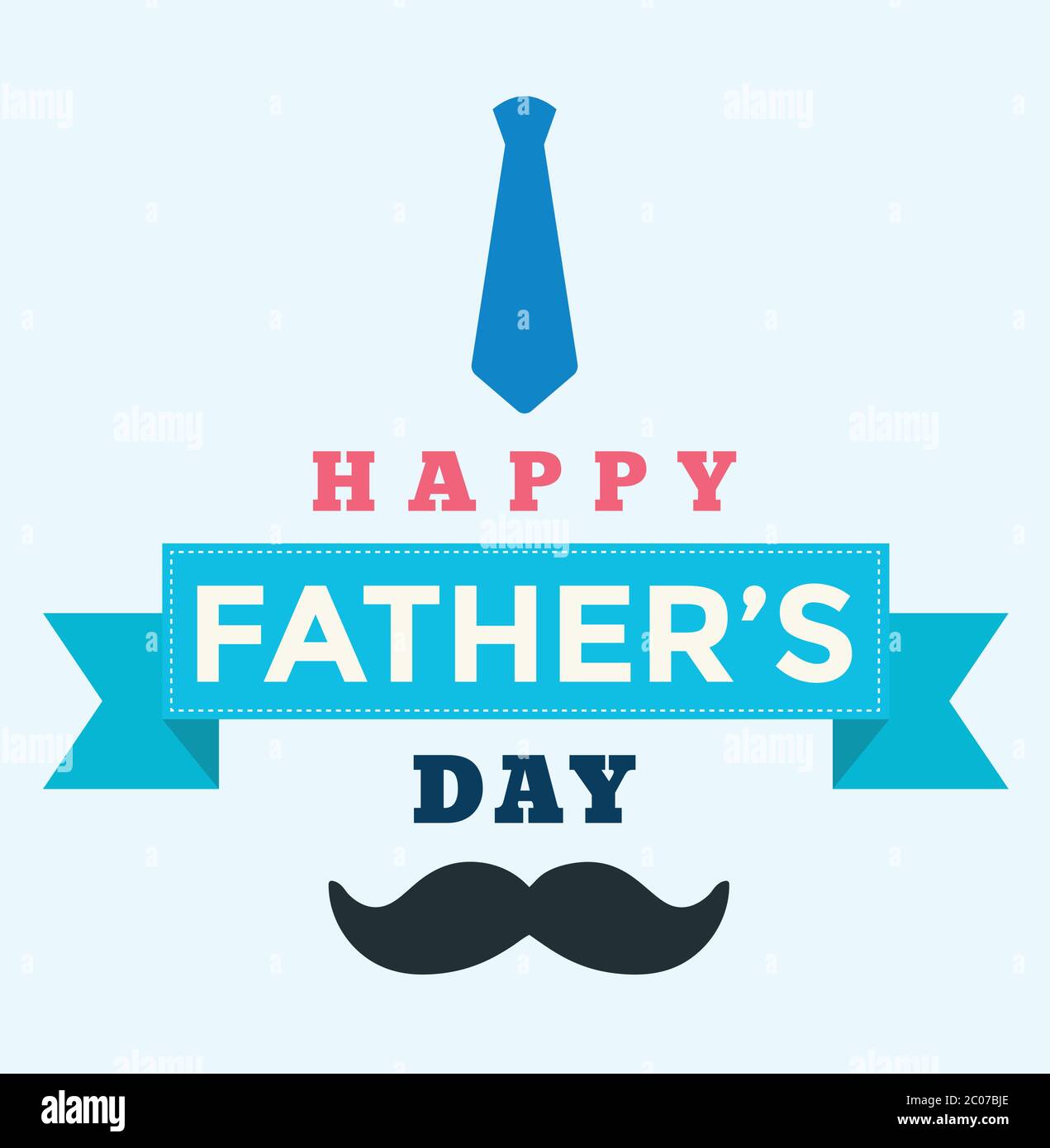 Fond de la fête des pères bonne illustration vectorielle.carte de fête des pères bonne humeur, design pour carte de vœux, affiche, bannière, impression, mailing.moustache et cravate Illustration de Vecteur