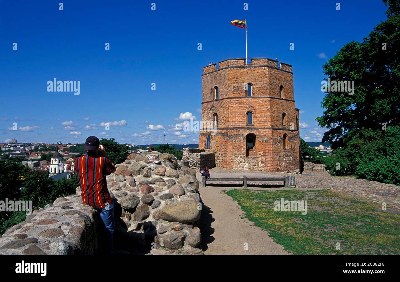 Gedeminas-Tower, Vilnius, Lituanie, pays baltes, Europe Banque D'Images