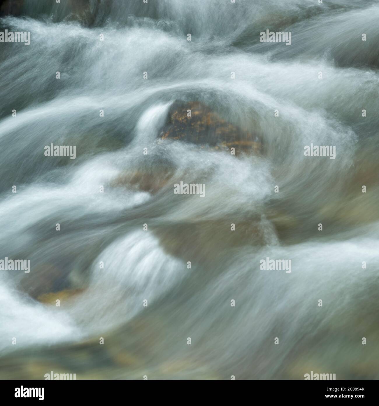 Résumé exposition longue d'eau courante dans un ruisseau rocheux, Lake District, Cumbria, Angleterre, Royaume-Uni Banque D'Images