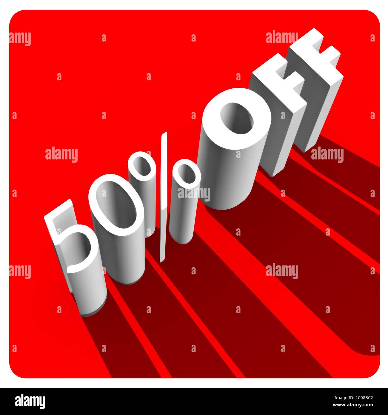 50 % de réduction sur les lettres 3d blanches Banque D'Images