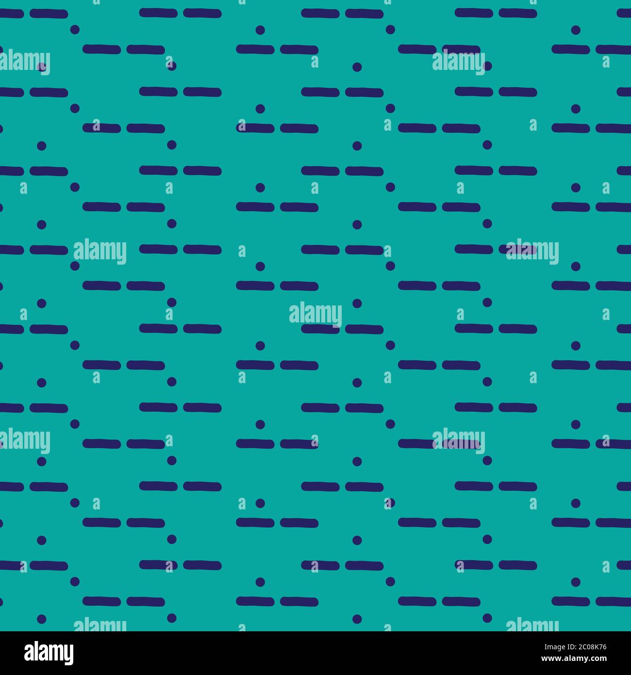 Motif à pois et à tirets simple, fond vectoriel sans couture répétition de la surface du dessin fond sarcelle Illustration de Vecteur