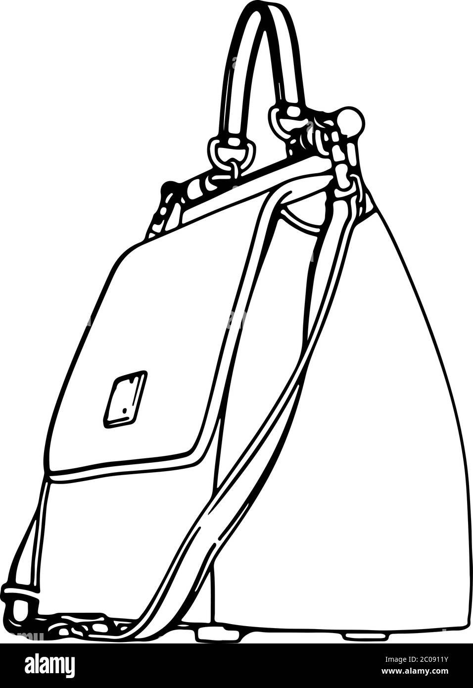 dessin d'un sac à main vectoriel sur fond blanc Image Vectorielle Stock -  Alamy
