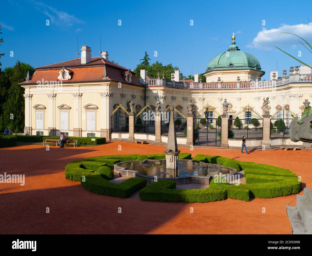 Jardins français du château baroque de Buchlovice, République tchèque Banque D'Images