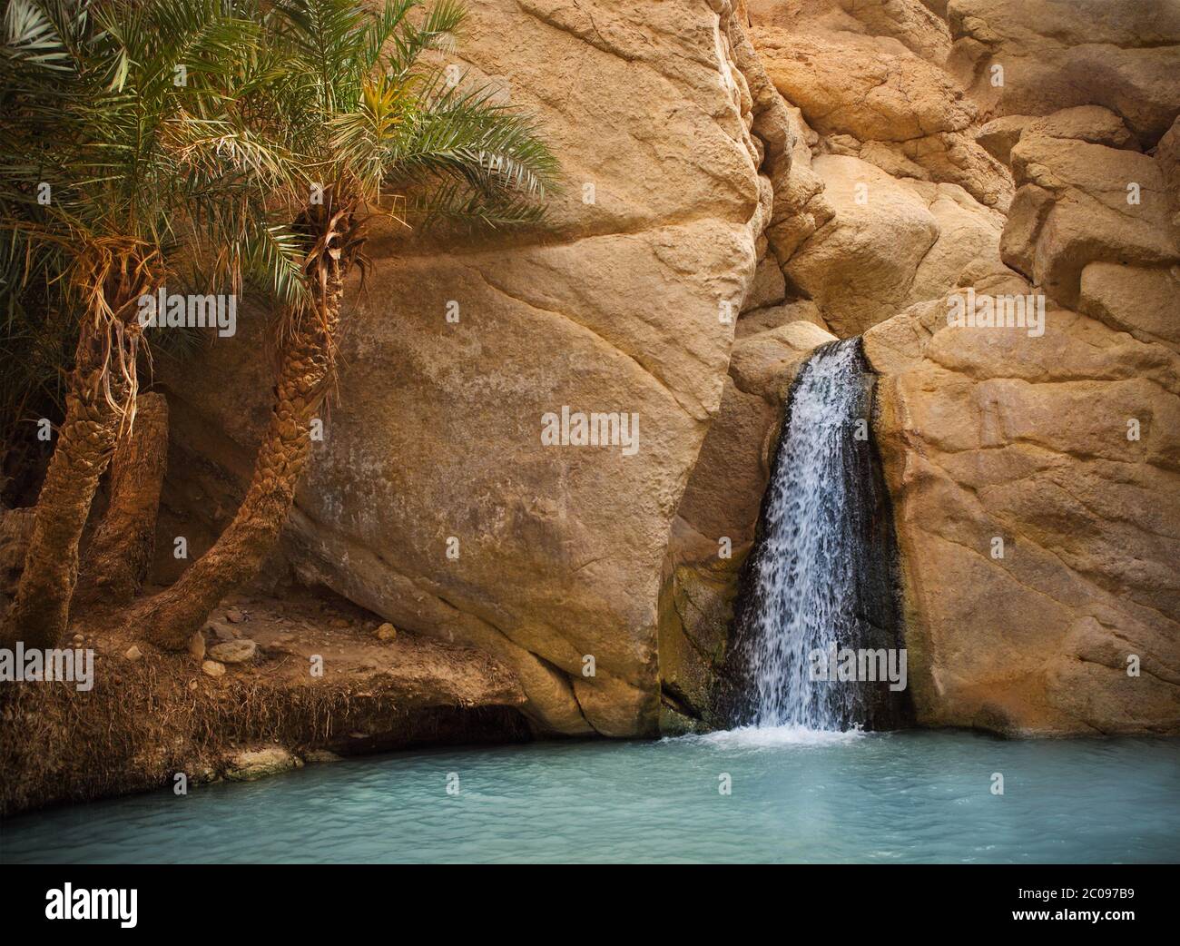 Poster 130x90 Cm Oasis De Montagne Chebika - Désert Du Sahara, Tunisie, Cascade - Décoration Murale Vibrante, Impression Qualité Premium - 7