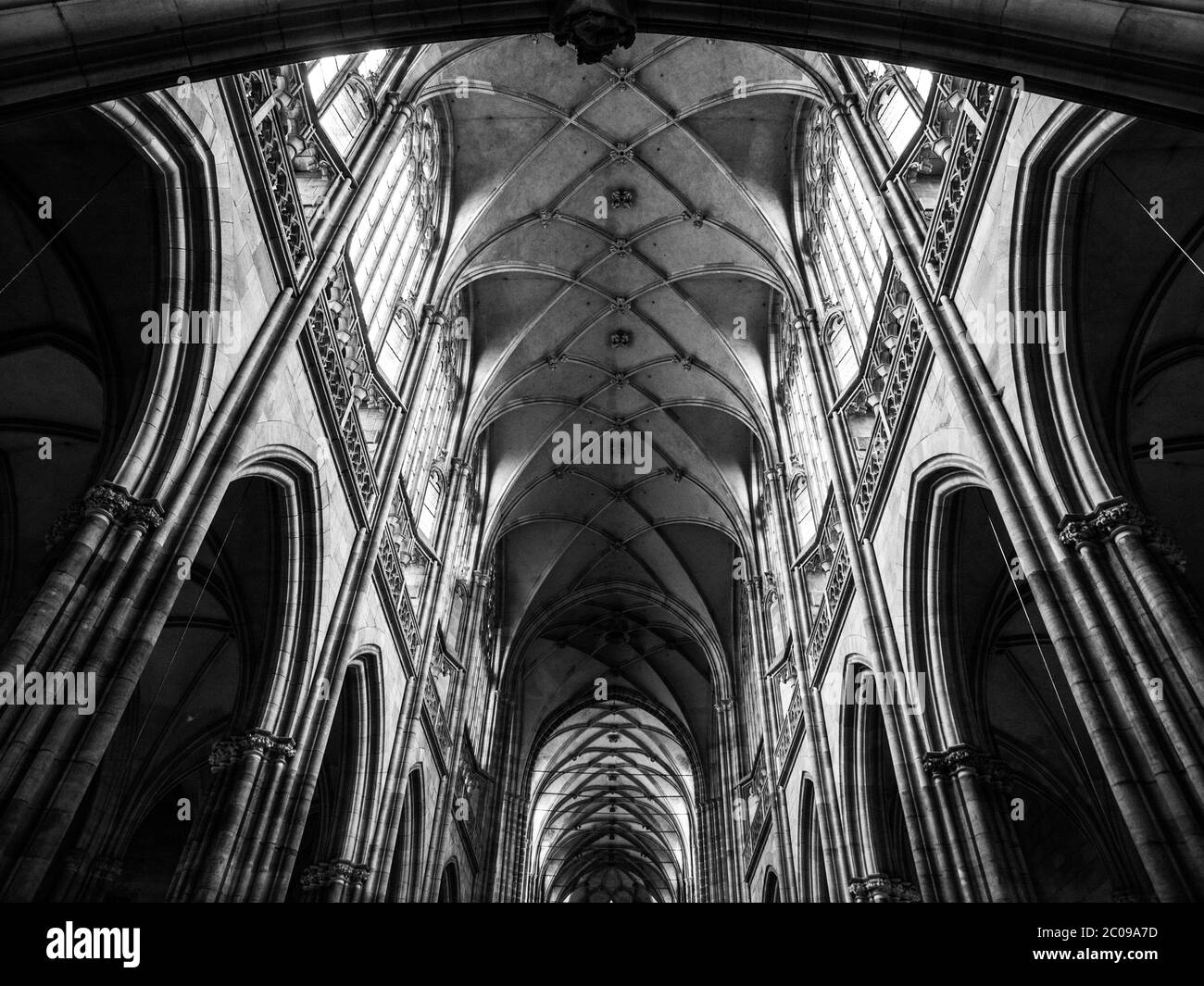 Intérieur de la cathédrale Saint-Vitus, Prague, République tchèque Banque D'Images