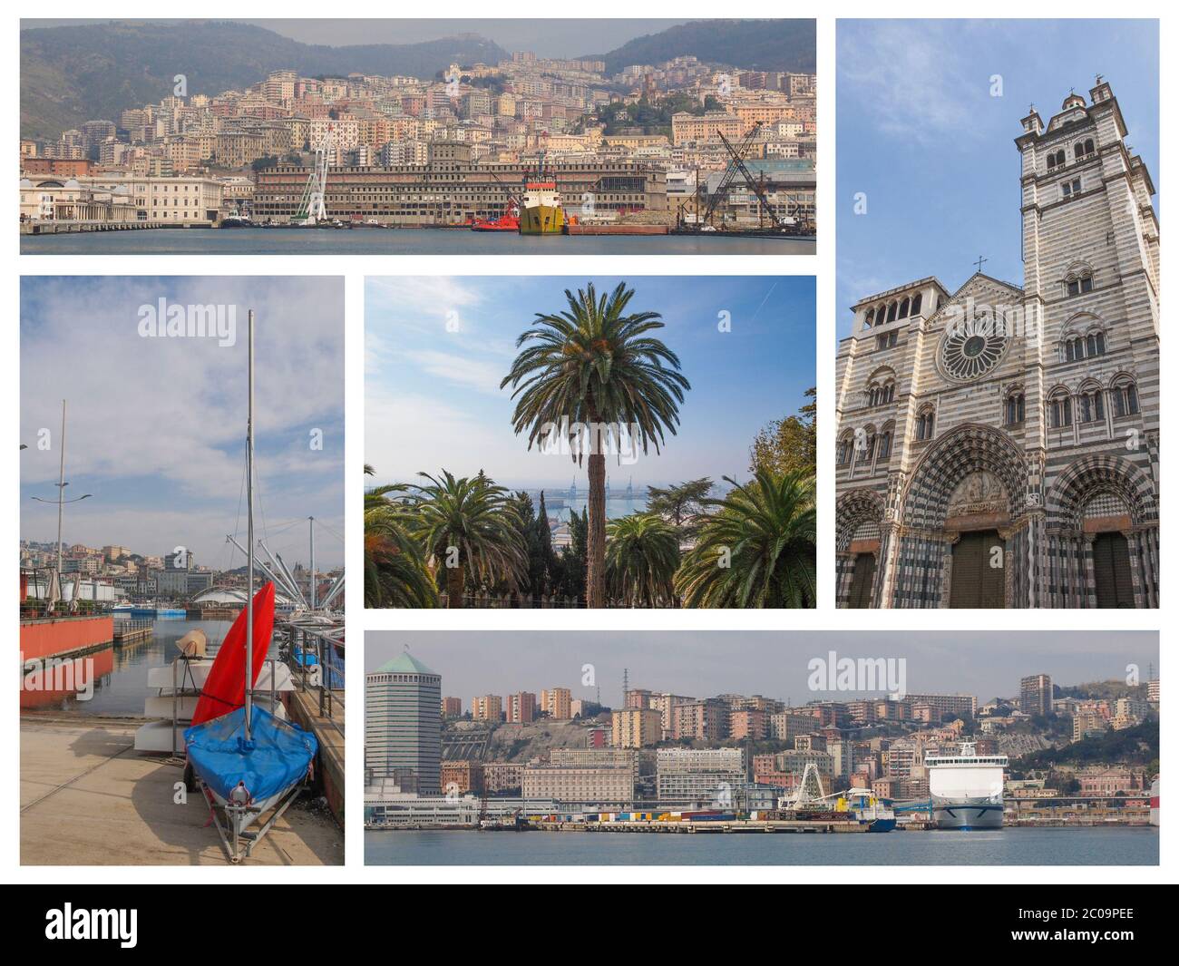Mosaïque de sites touristiques de Gênes Banque D'Images
