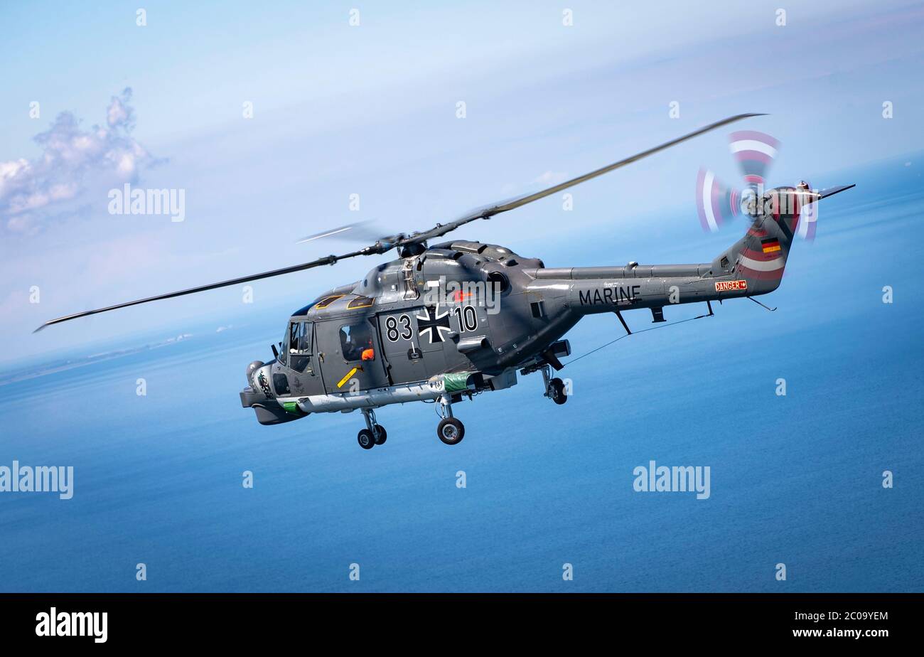 Un hélicoptère allemand Luftwaffe Mk88A Super Lynx participe à l'exercice de l'OTAN opérations de la Baltique le 8 juin 2020 dans la mer Baltique. Banque D'Images