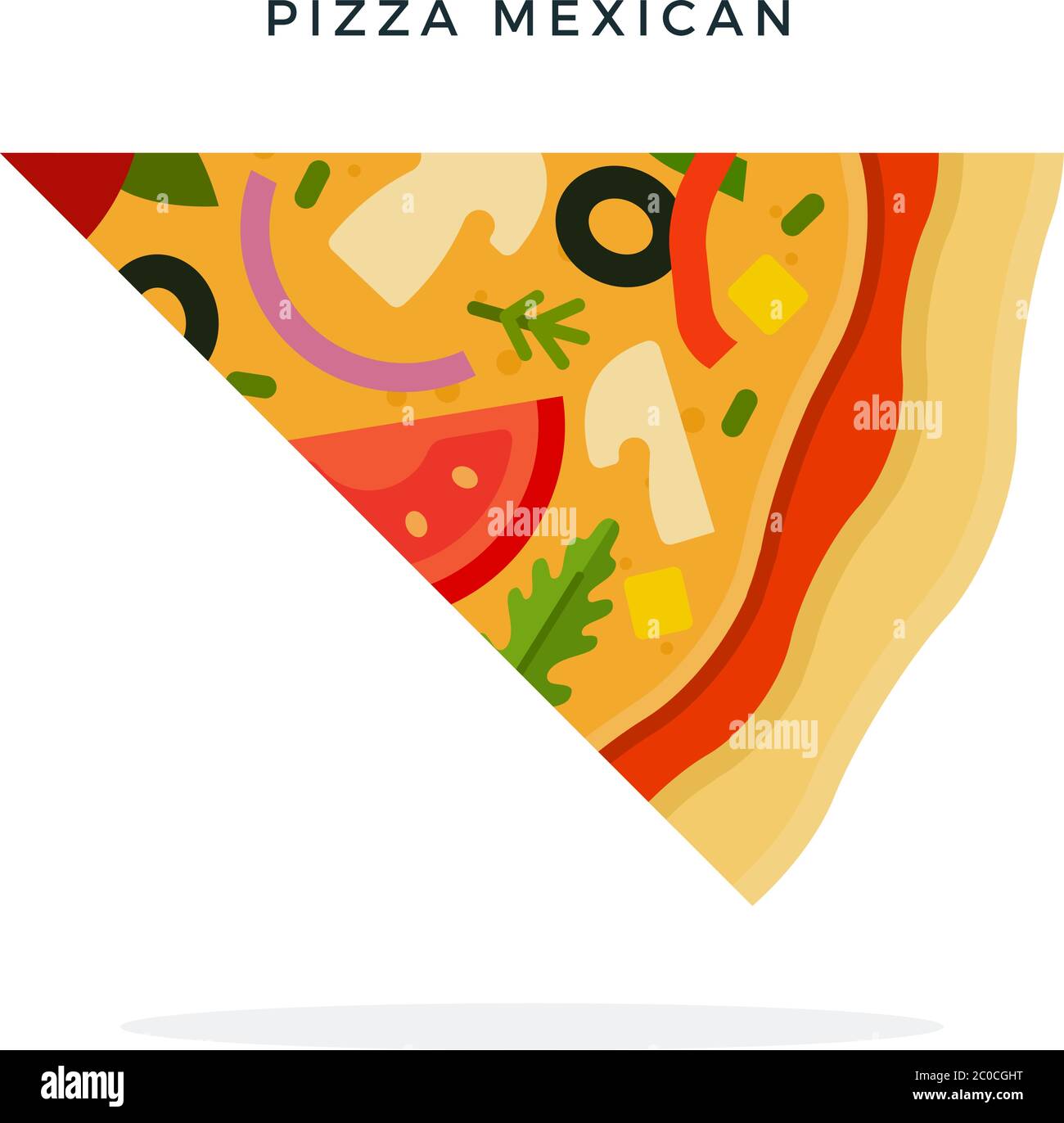 Pièce de pizza mexicaine vecteur plat isolé Illustration de Vecteur