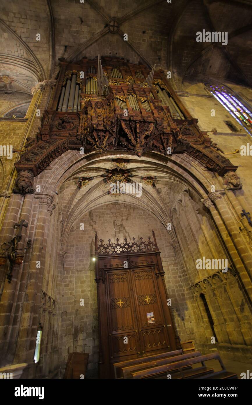 Intérieur de la cathédrale de Barcelone, Barcelone, Espagne Banque D'Images