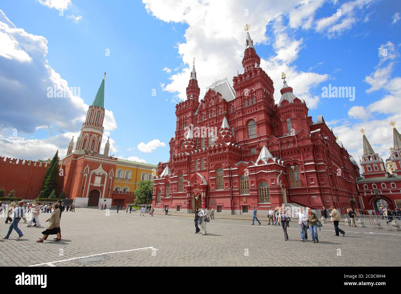 Musée d'histoire avec la tour Nikolackaya sur la place Rouge à Moscou, Russie Banque D'Images