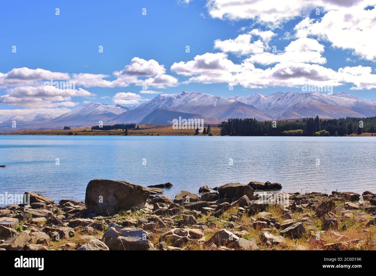 Magnifique lac Pukaki en Nouvelle-Zélande Banque D'Images