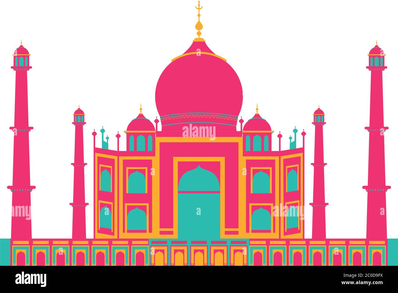 taj mahal temple mosquée icône vecteur illustration design Illustration de Vecteur