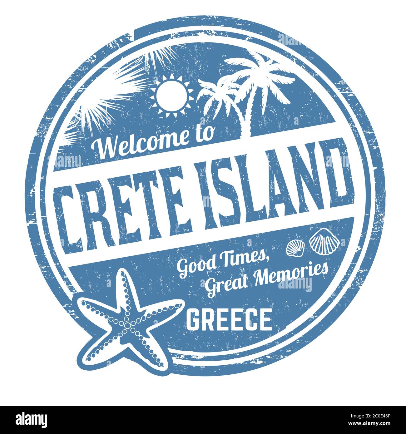 Bienvenue à l'île de Crète grunge tampon en caoutchouc sur fond blanc, illustration vectorielle Illustration de Vecteur