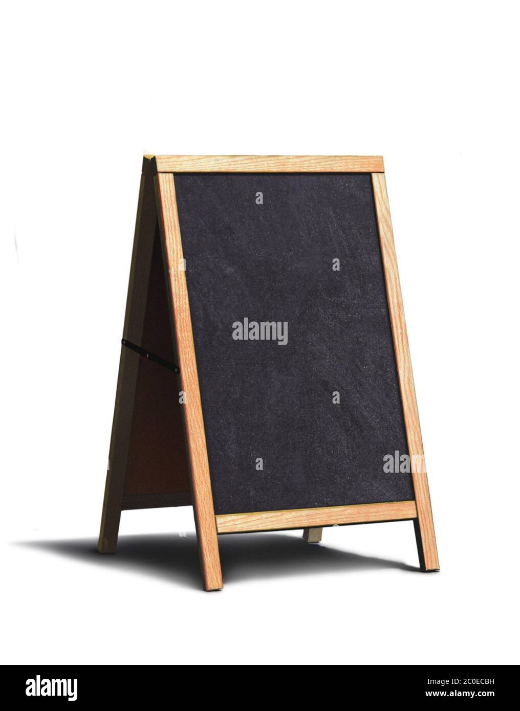 Menu sur le trottoir sur fond blanc Banque D'Images