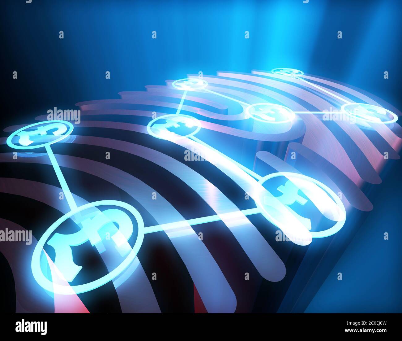 Smart Technology Fingerprint, identification et Internet Finance, GBP Banque D'Images