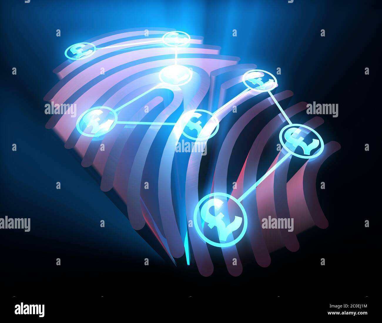 Smart Technology Fingerprint, identification et Internet Finance, GBP Banque D'Images