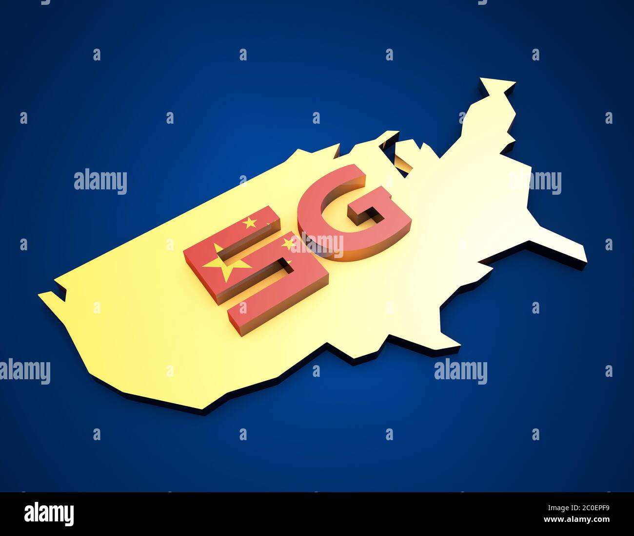 Le réseau 5G de la Chine occupe les États-Unis Banque D'Images