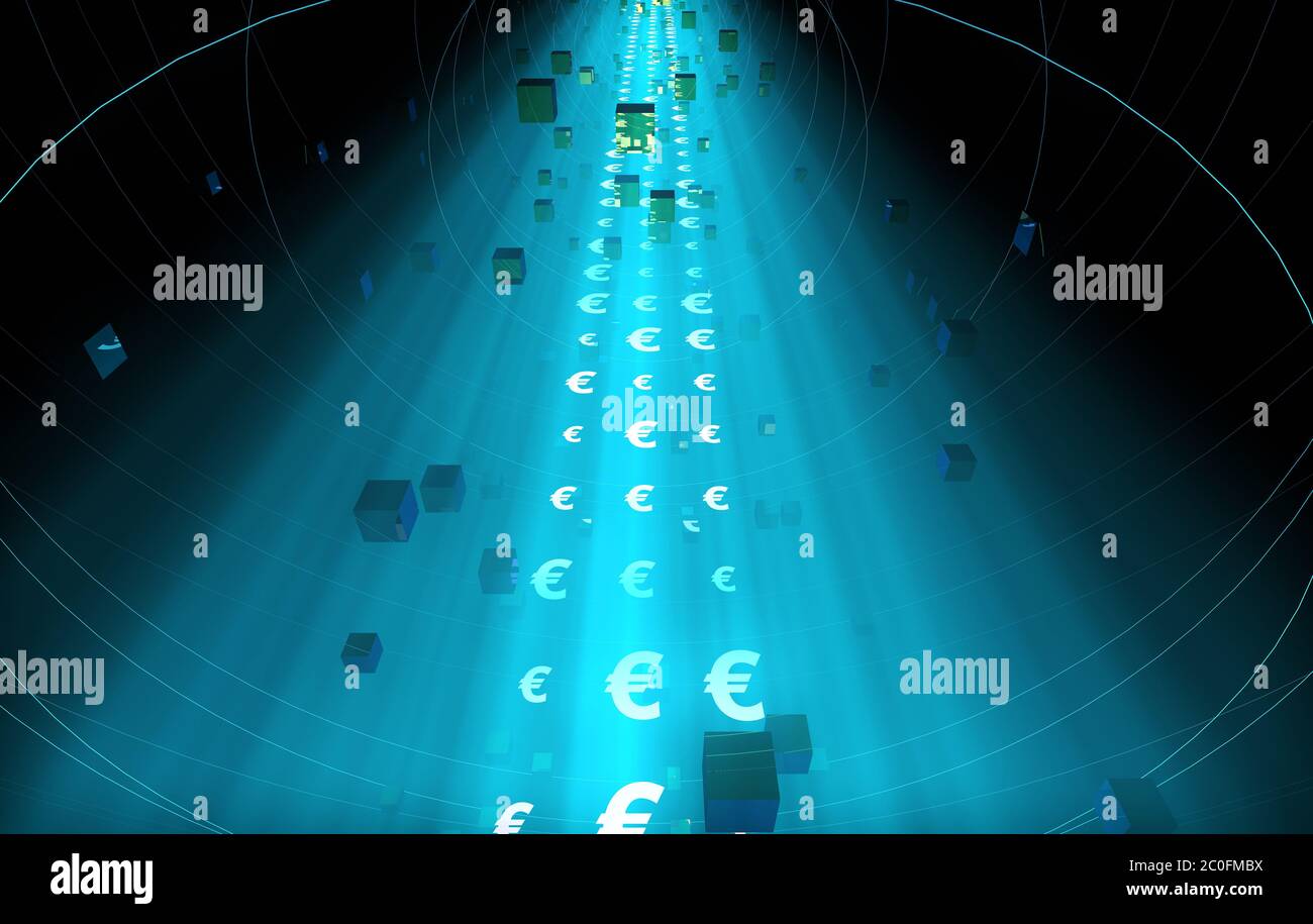 Technologie de données Internet, Euro, transfert d'informations Banque D'Images