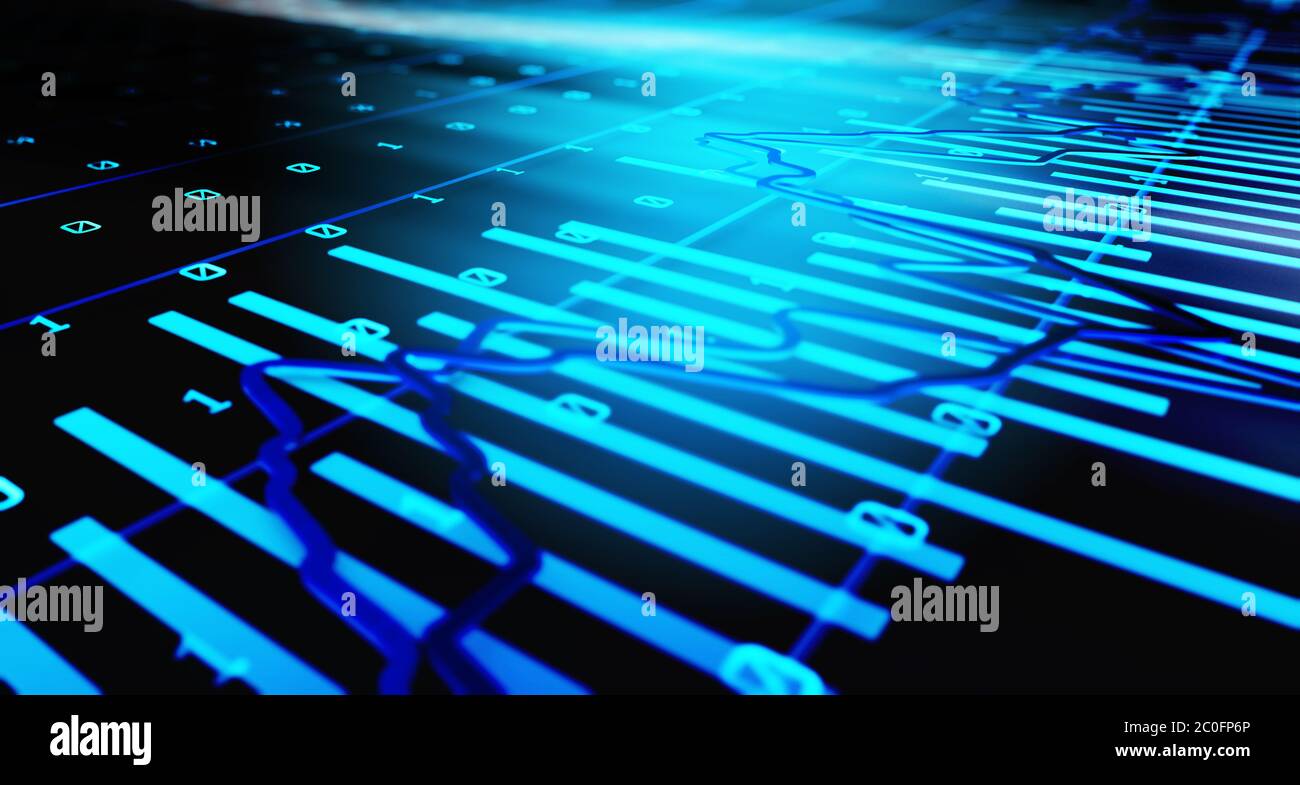 Graphique boursier de la économie financière Banque D'Images