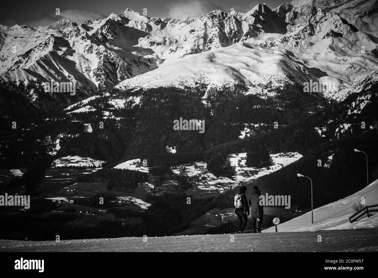 Marche sur les Dolomites Banque D'Images