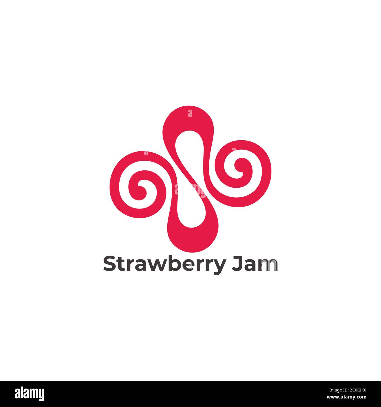 lettre abstraite s symbole de confiture de fraises vecteur Illustration de Vecteur