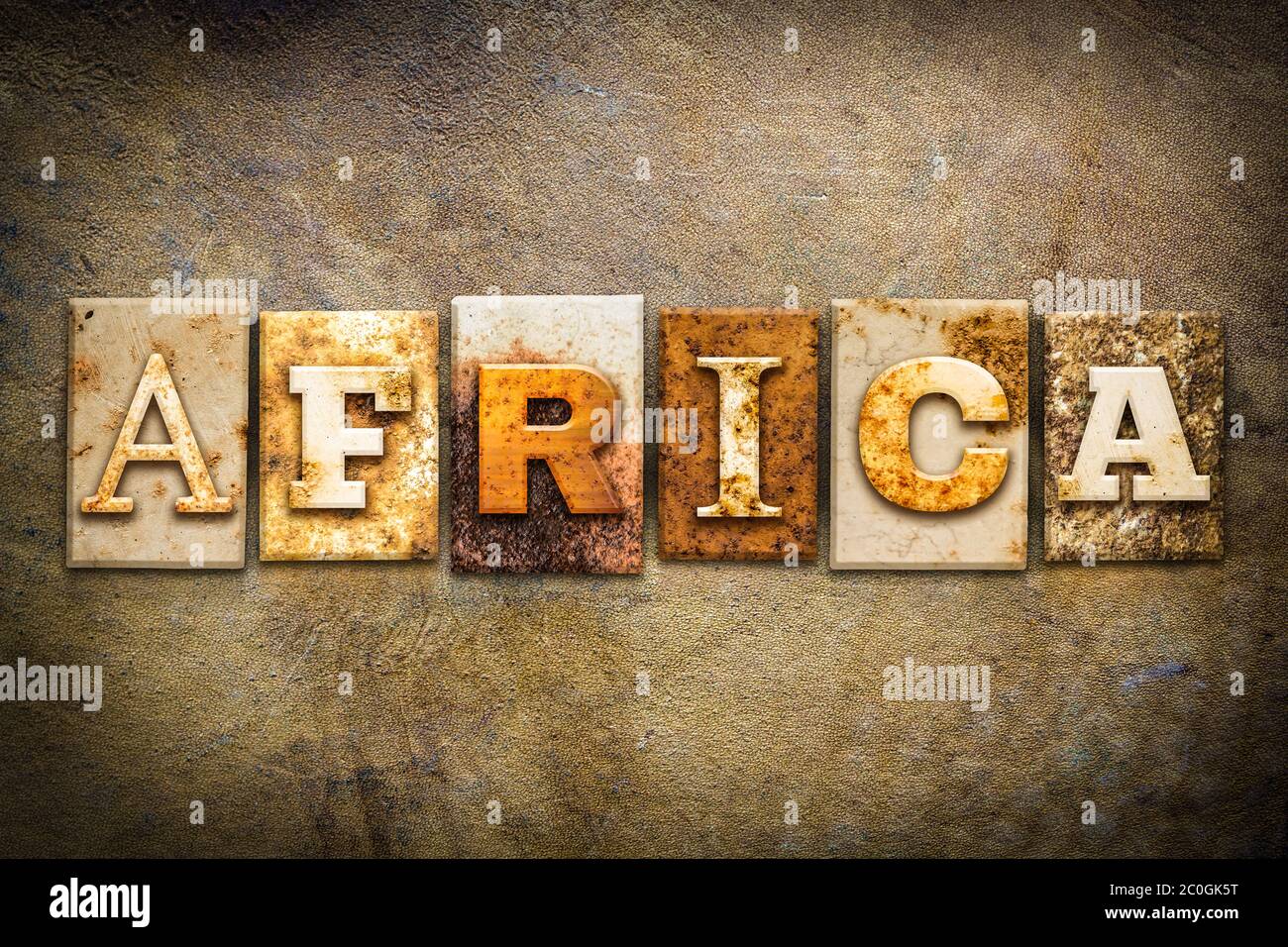 Afrique concept typographie thème cuir Banque D'Images