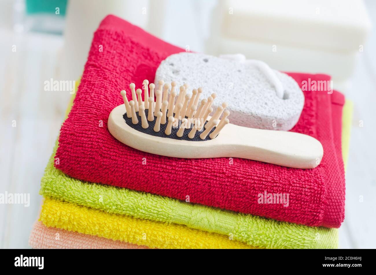 serviettes de bain Banque D'Images