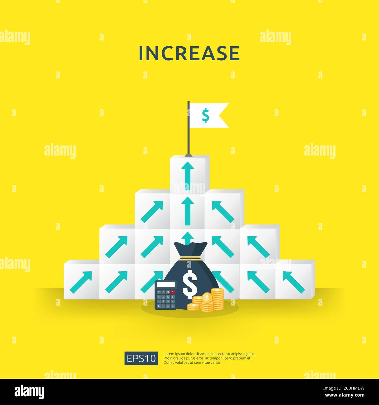 Croissance business augmenter concept avec bloc d'empilage. Escalier ...