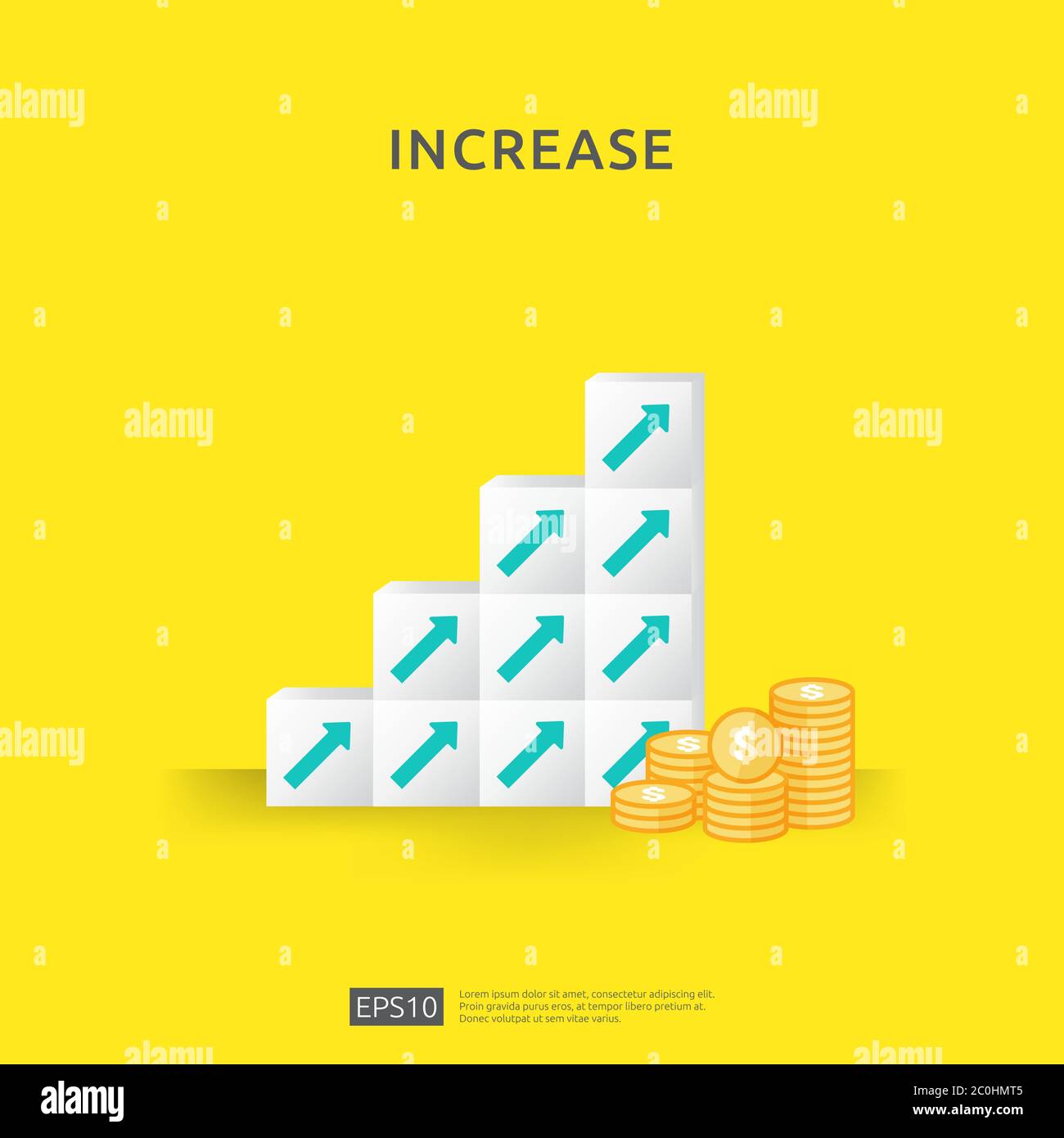Croissance business augmenter concept avec bloc d'empilage. Escalier ...