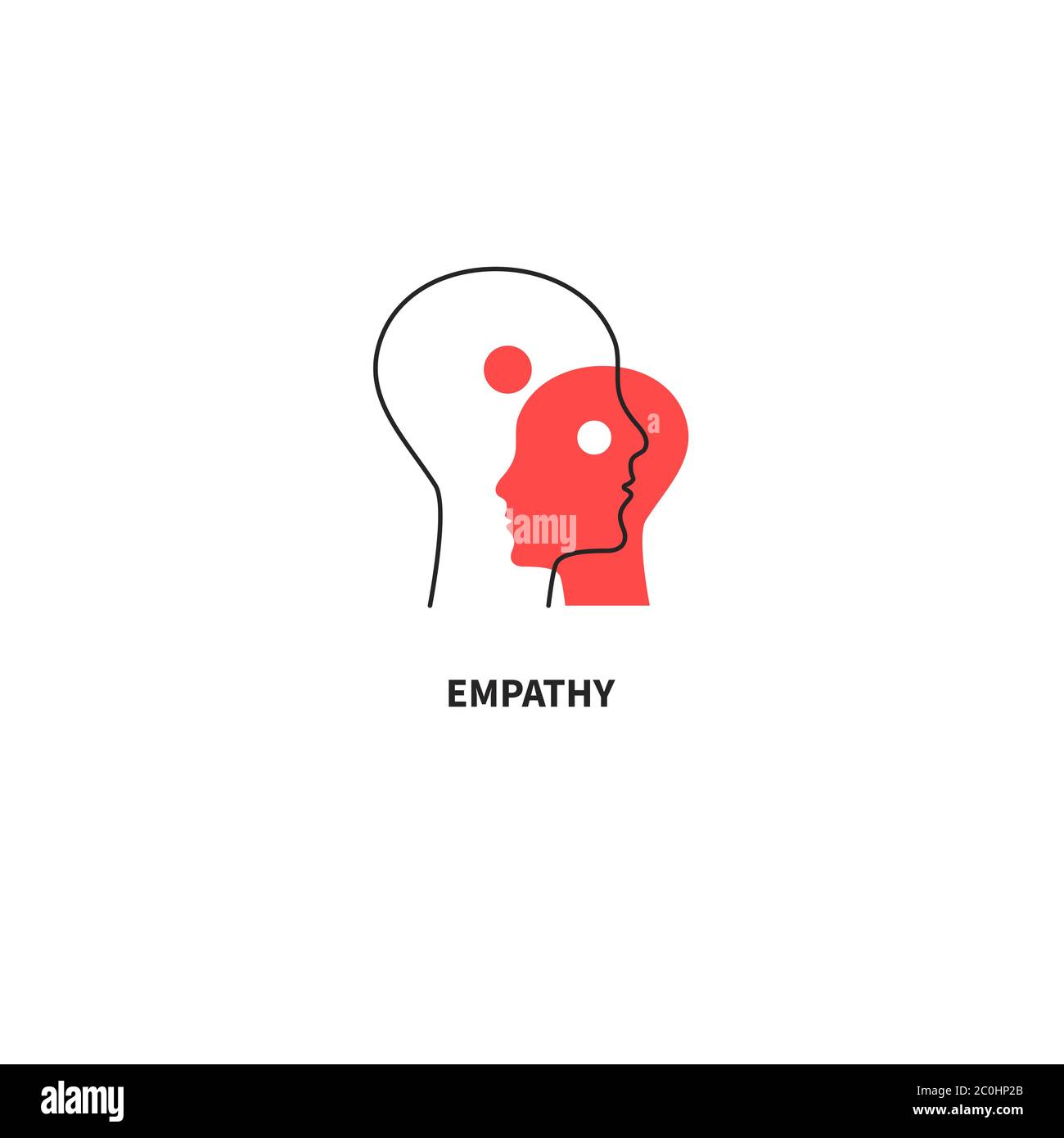 Logo de l'intelligence émotionnelle, icône de coaching, enseigne de l'enseignant, symbole de l'entraîneur. Deux profils abstraits. Psychothérapie, icône de conseil. Illustration vectorielle Illustration de Vecteur