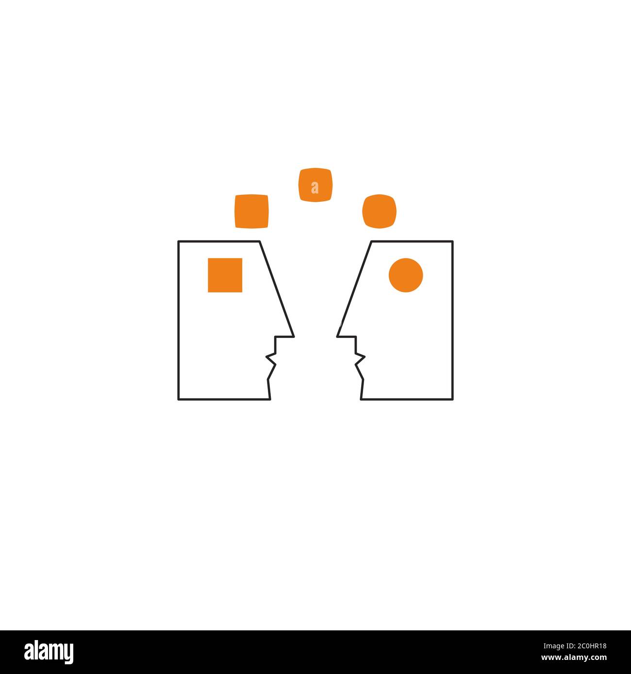 Icône de l'intelligence émotionnelle, symbole de l'entraînement, signe de psychothérapie, concept d'enseignant. Icône de psychologie, deux profils. Illustration vectorielle Illustration de Vecteur
