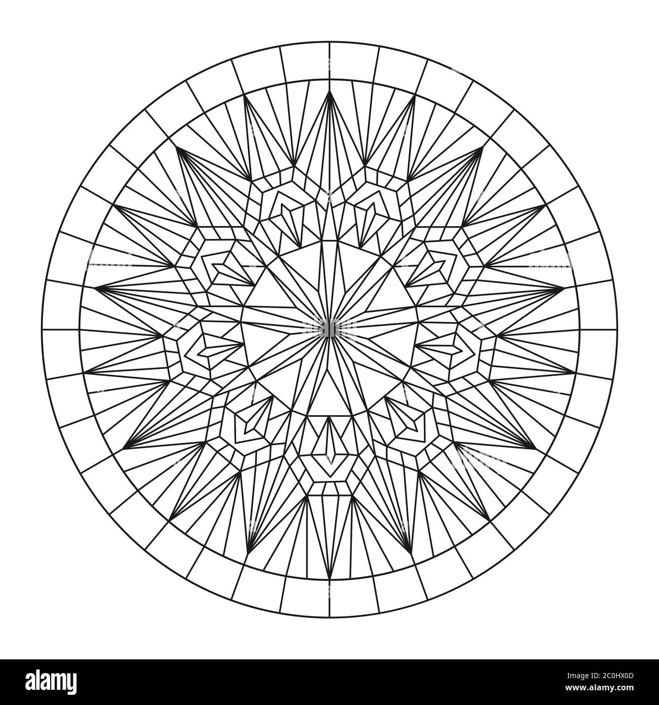 Décoration circulaire pour livres de coloriage pour adultes et enfants, scrapbooking ou broderie. Illustration vectorielle dans la technique zentangle. Simple Doodle s Illustration de Vecteur