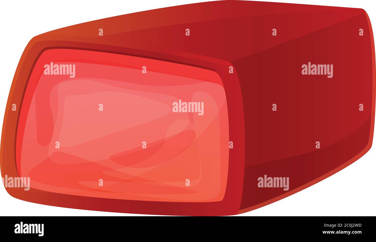 Icône de viande fraîche rouge. Dessin animé de rouge de viande fraîche icône de vecteur pour la conception de Web isolé sur fond blanc Illustration de Vecteur