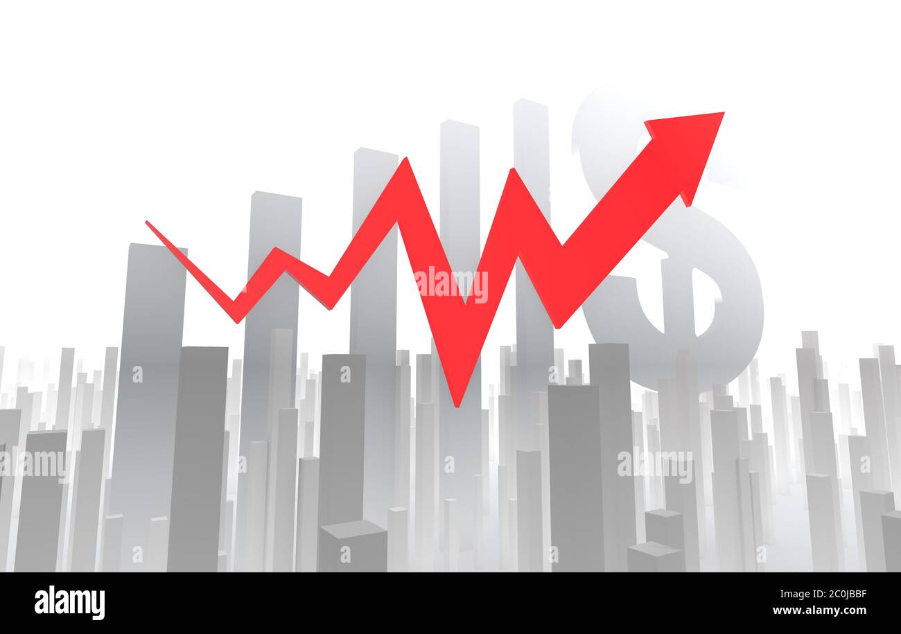 Flèche de réussite de carrière avec signe dollar Banque D'Images