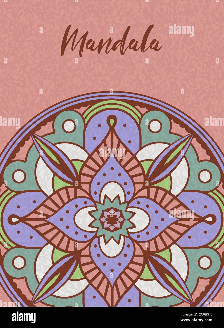 Illustration Mandala avec motif floral indien traditionnel. Décoration florale vintage colorée. Illustration de Vecteur