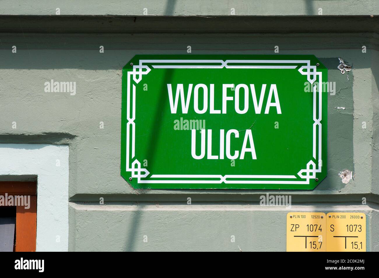 Panneau rue à Ljubljana, Slovénie Banque D'Images