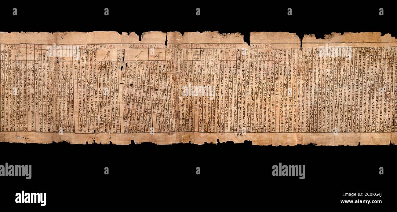 Livre égyptien antique du papyrus mort - Spell 81a en supposant la forme d'un lotus associé au dieu solaire, Livre des morts de Iufankh, Ptolemaic Banque D'Images