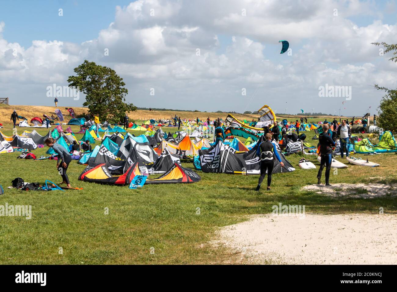 Mirns, province Frise pays-Bas 05-23-2020. Kite surf un sport populaire aux pays-Bas, photo prise dans la province de Friesland à la Banque D'Images