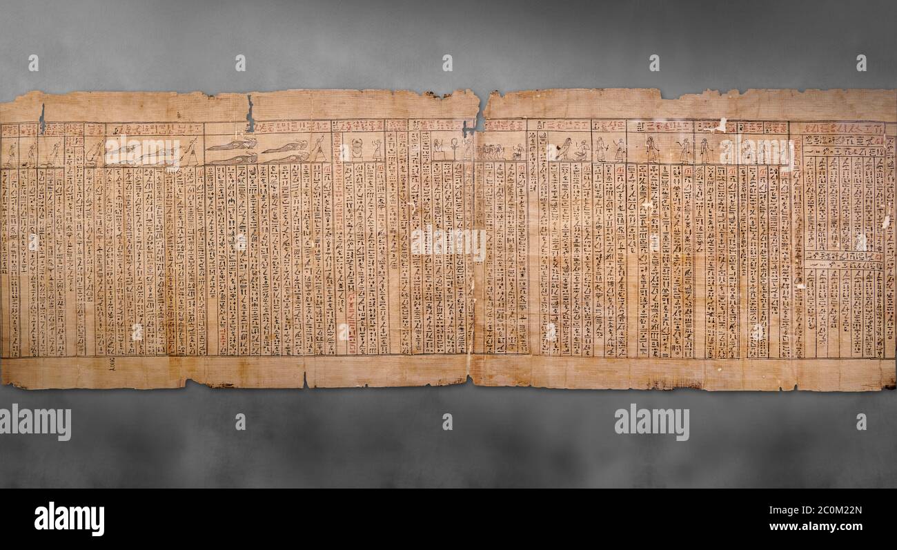 Ancien Livre égyptien des morts papyrus - Spell 30 pour avoir arrêté le coeur trahir le défunt au tribunal d'Osiris, Livre du D de Iufankh Banque D'Images
