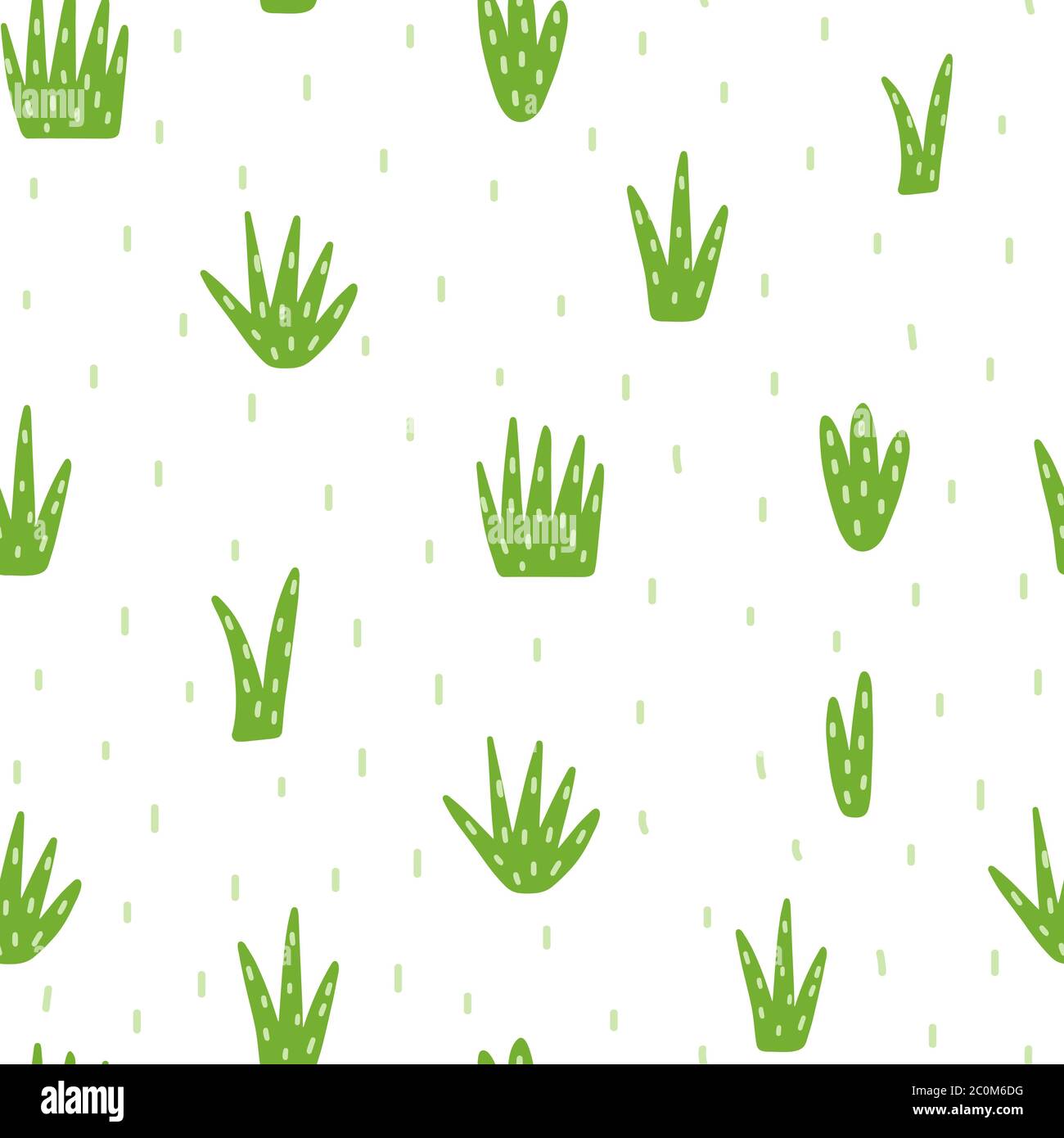 Motif vert en herbe dessiné à la main sans couture Illustration de Vecteur