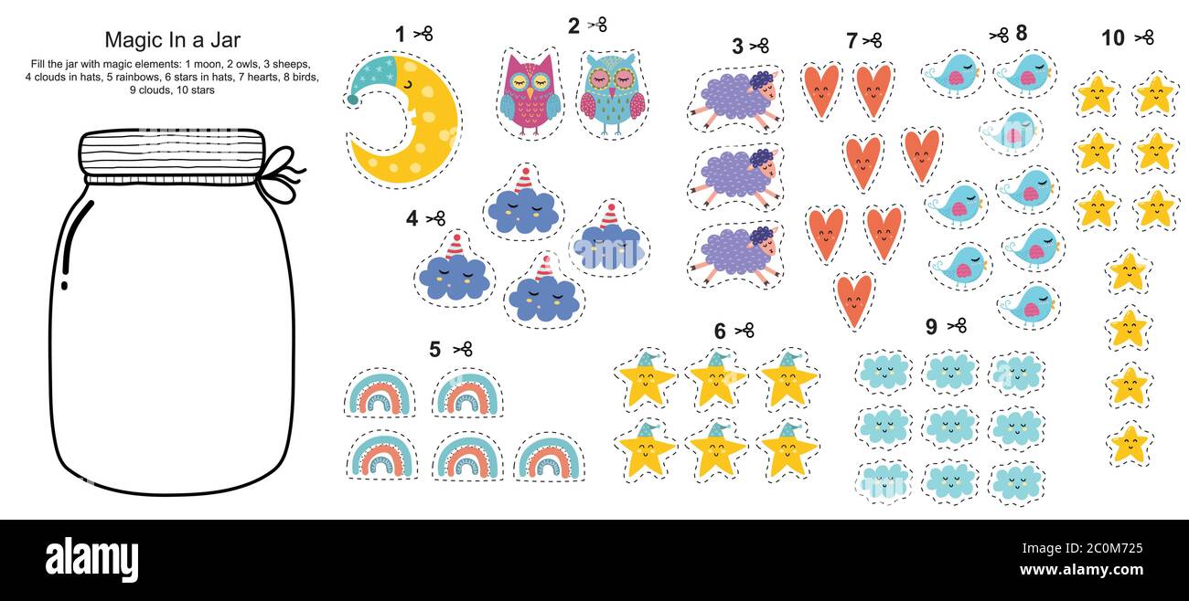 Magic dans un jeu de bocal pour les tout-petits Illustration de Vecteur