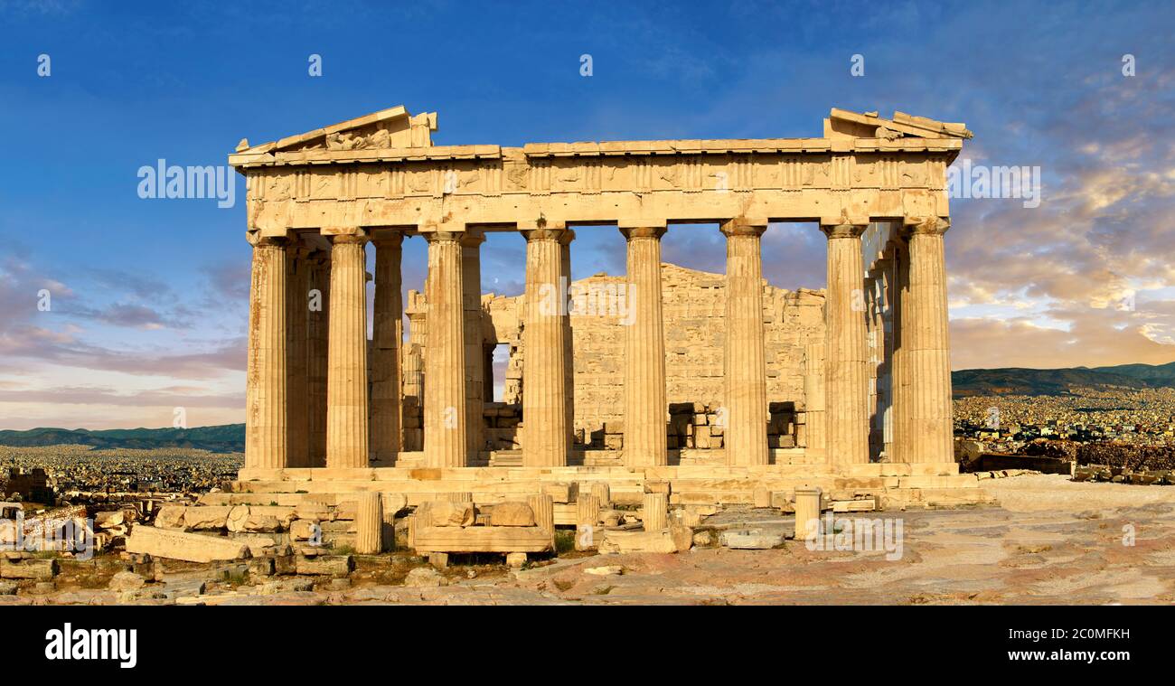 Le Temple du Parthénon ancien temple grec, l'Acropole d'Athènes en Grèce. Banque D'Images