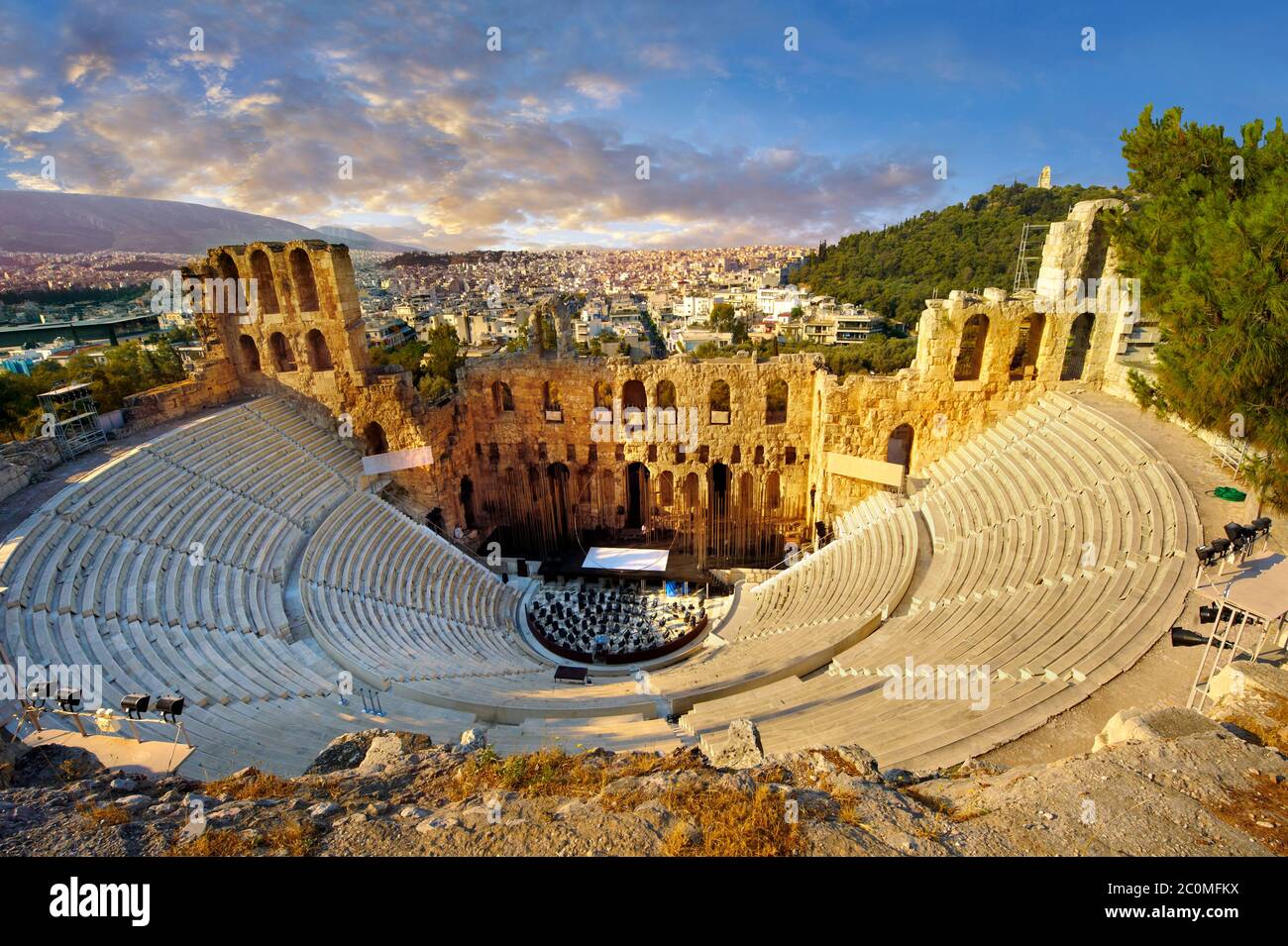 Odéon d'Hérode Atticus, amphithéâtre sur les pentes de l'Acropole, Athènes, Grèce Banque D'Images