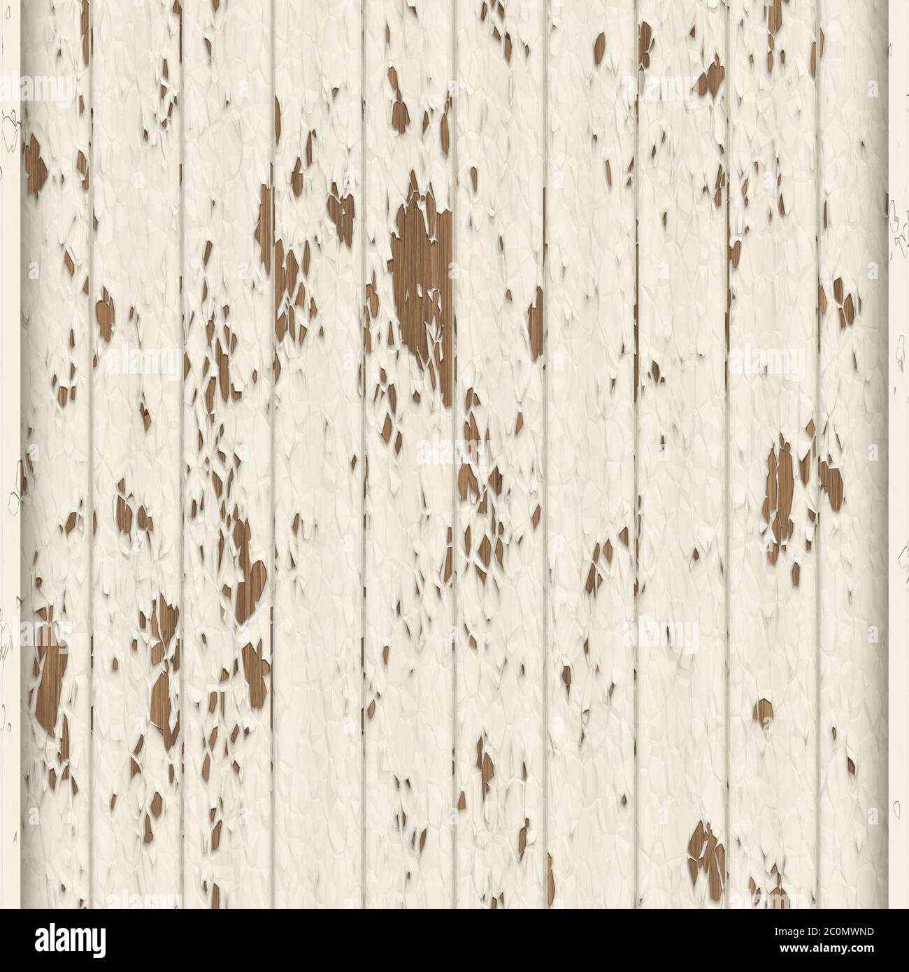 Planches en bois peint blanc patiné Banque D'Images
