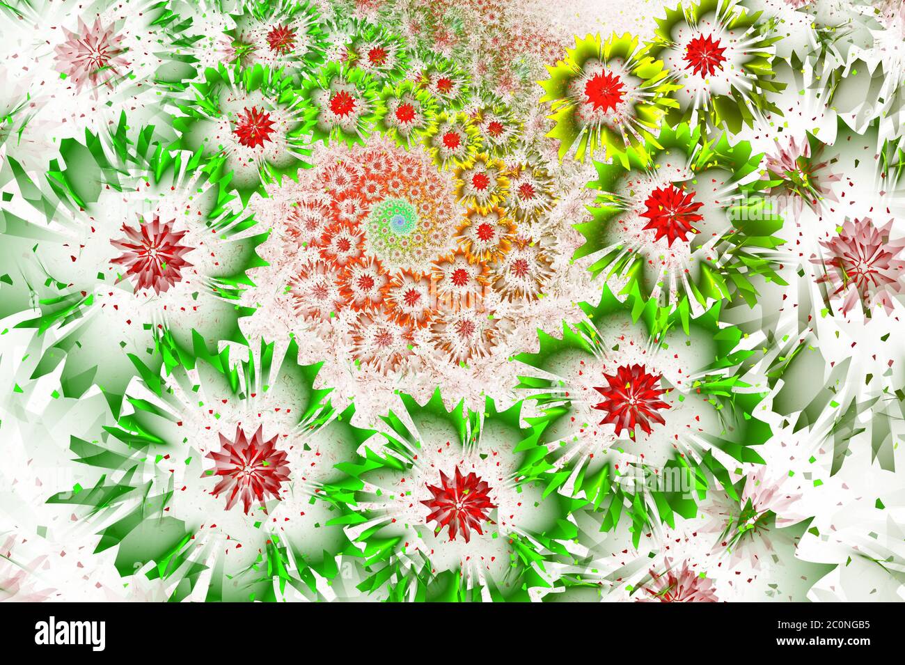Fond floral dans la conception fractale graphique généré par ordinateur. Banque D'Images